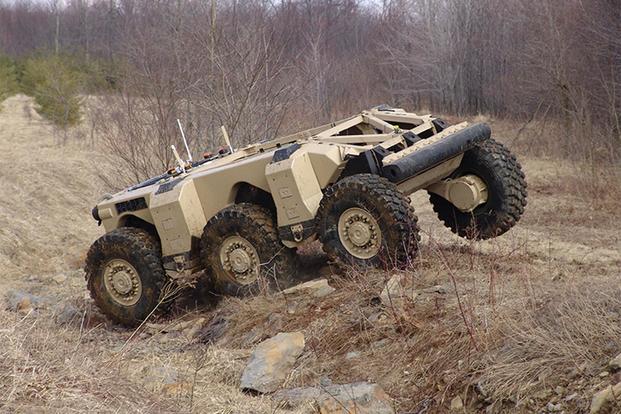 2018 demo of an autonomous combat vehicle as part of a DARPA’s off-road autonomy program to support the U.S. Army Tank Automotive Research, Development and Engineering Center (TARDEC) Autonomous Ground Resupply Mission. (Courtesy Photo: National Robotic Engineering Center)