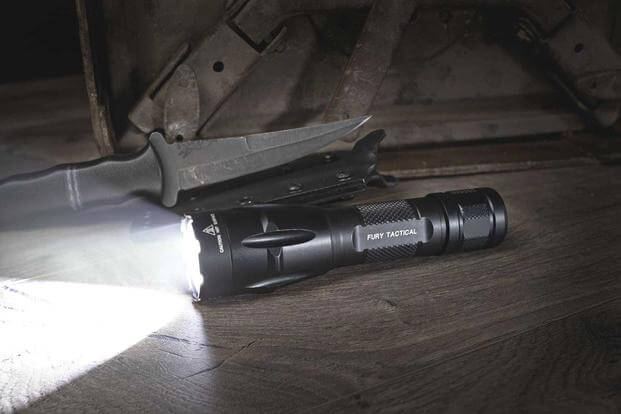SureFire’s new Fury DFT flashlight which can run on either two CR123A batteries or one 18650A rechargeable lithium-ion battery. (Photo: SureFire)
