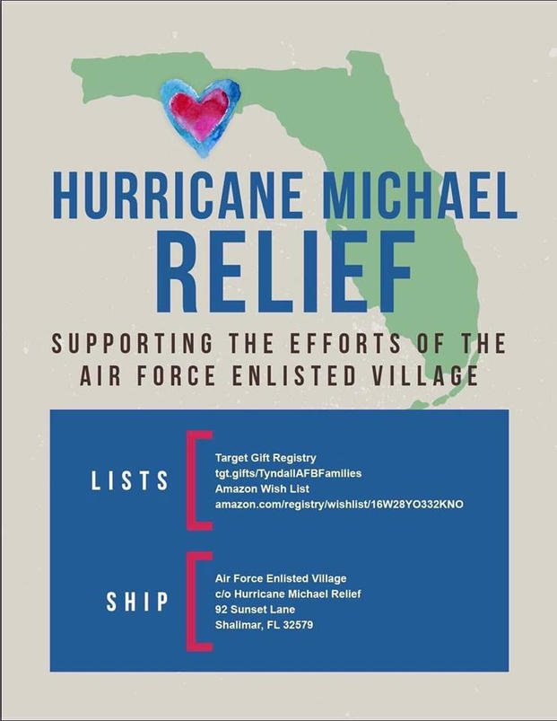 Hurricane Michael relief graphic