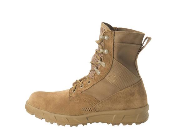 Army Combat Boot Prototype A is made with a soft "tumbled" leather which will reduce break-in time, as well as a low density midsole to reduce weight. (U.S. Army Research, Development and Engineering Command)