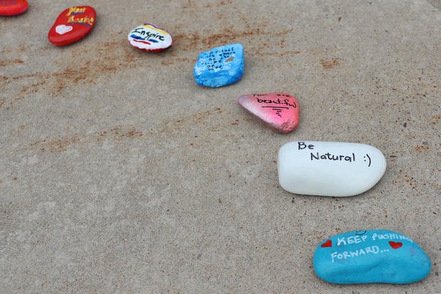 painted rocks with encouraging words