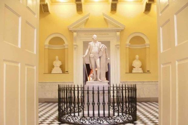 The original George Washington statue in the Virginia State Capitol in Richmond. (Albert Herring)