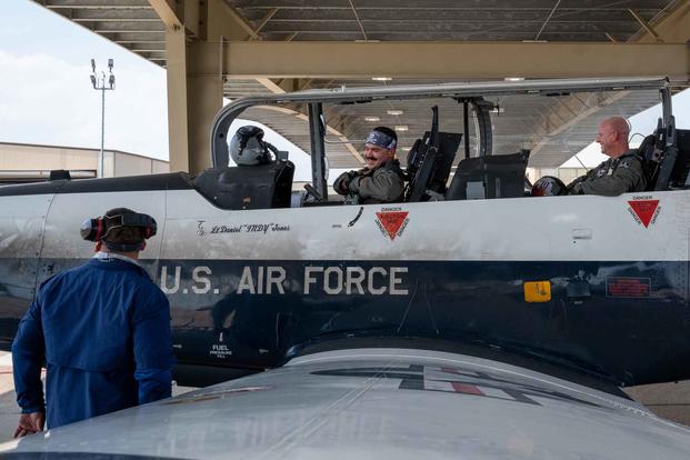 Flight instructors before their flight at Laughlin Air Force Base, Texas