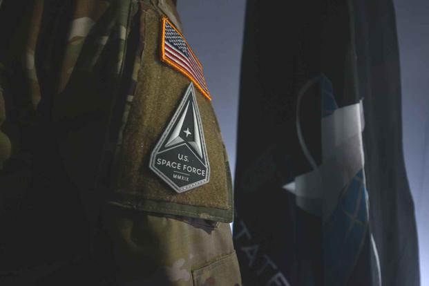 A U.S. Space Force 2nd Lieutenant wears the Space Force patch