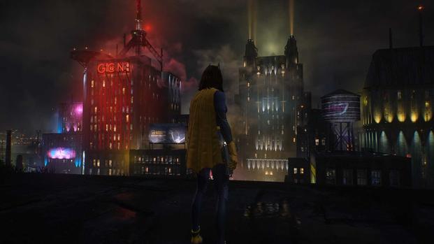 Exploring a rooftop in Gotham Knights