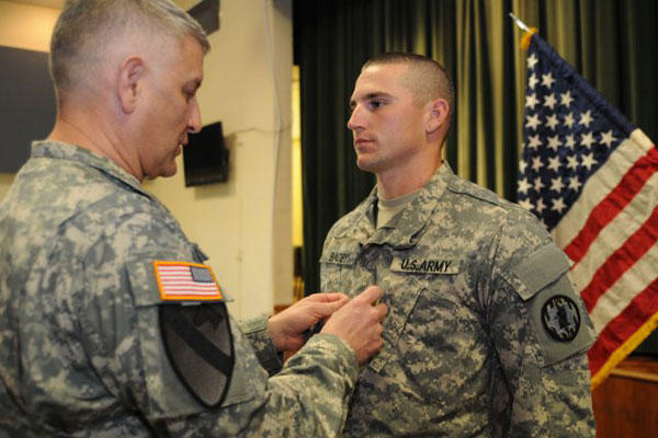 Sgt. Maj. of the Army Raymond Chandler III takes part in a promotion ceremony. (U.S. Army photo)