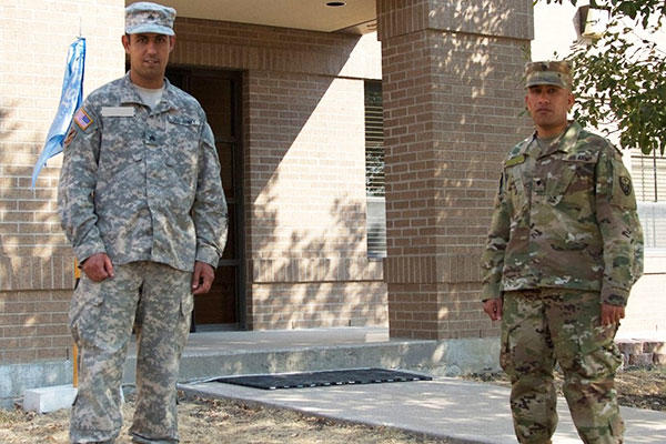 Sgt. Yaseen, left, and Spc. Salam at Fort Hood, Texas. Both Soldiers are native-born Iraqis, who immigrated to the United States and joined the U.S. Army as 35P - cryptologic linguists. (U.S.Army/Sgt. Dominique M. Clarke)