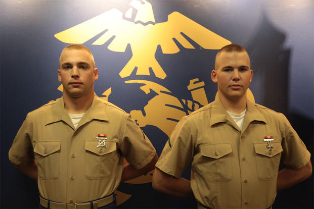 Springville, N.Y., natives Marine Corps Pfc. Brandon Willibey, left, and this brother, Marine Corps Pfc. Justin Willibey, graduated from recruit training at Marine Corps Recruit Depot Parris Island, S.C. (Photo: Staff Sgt. Christopher O’Quin)