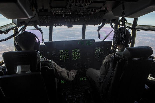 U.S. Marines with Special-Purpose Marine Air-Ground Task Force Crisis Response-Africa fly an aerial refueling mission with pilots from the Spanish Air Force, Aug. 13, near Morón Air Base, Spain. (Photo: Staff Sgt. Vitaliy Rusavskiy)
