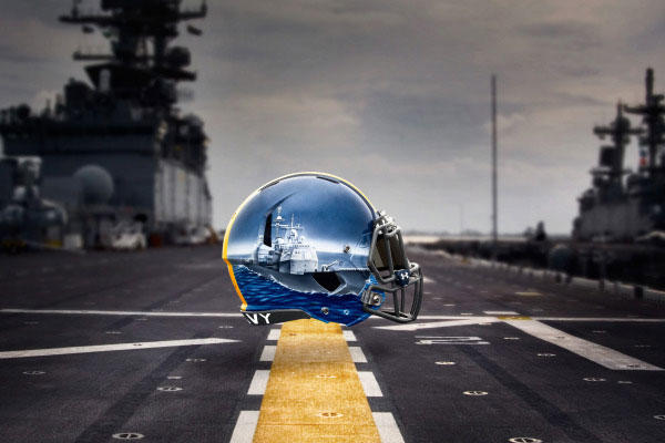 Linebacker: Cruiser -- Provides anti-air defense and packs the biggest punch of Naval surface ships representative of the linebackers on the Navy football team. (Image courtesy www.navysports.com)