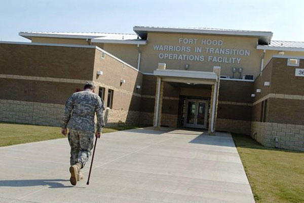 A soldier walks into Fort Hood’s new Warriors in Transition Operations Facility. U.S. Army photo