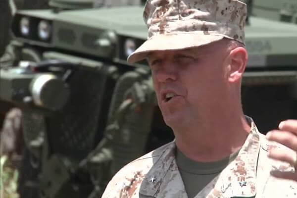 Marine Corps Brig. Gen. Kevin Killea, then commander of the Marine Corps Warfighting Lab, in July 2014 speaks about the Advanced Warfighting Experiment in Hawaii. (Marine Corps photo)