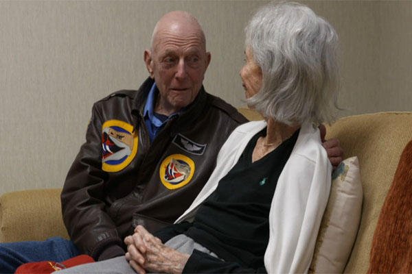 Retired Army pilot Jerry Yellin and his wife