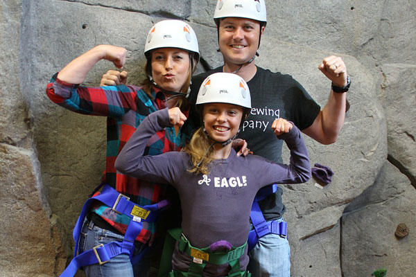 A family poses during an indoor rock-climbing event sponsored by Project Sanctuary, a national nonprofit organization committed to assisting military families. Courtesy photo