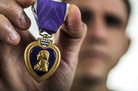 U.S. Military Purple Heart medal. (U.S. Air Force/Senior Airman Dennis Sloan)