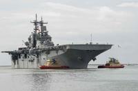 Amphibious assault ship USS Boxer departs Naval Base San Diego