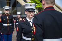 Marine Corps Band have their Dress Blue Alpha uniforms inspected