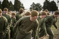 Marine officer candidates complete their initial Physical Fitness Test (PFT) at Brown Field aboard Marine Corps Base Quantico, Va.