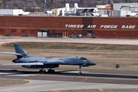 B-1B Lancer aircraft touches down at Tinker Air Force Base