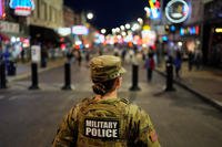 A member of the National Guard stands watch on Beale Street, Friday, Oct. 24, 2025, in Memphis, Tenn. (AP Photo/George Walker IV) A member of the National Guard stands watch on Beale Street, Friday, Oct. 24, 2025, in Memphis, Tenn. (AP Photo/George Walker IV)