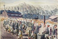 Sgt. Angelo Gepponi, who served as a cook with the 77th Infantry Division during World War II, would paint scenes from daily life around camp. This watercolor, called &quot;Field Mess Line (Untitled),&quot; depicts Soldiers waiting to get chow. (Photo: U.S. Army)