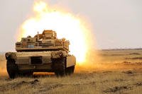 U.S. Marines with Combined Arms Company, Black Sea Rotational Force, fire an M1H1 Abrams Tank during Platinum Lynx 16-2. (Photo: Lance Cpl. Melanye E. Martinez)
