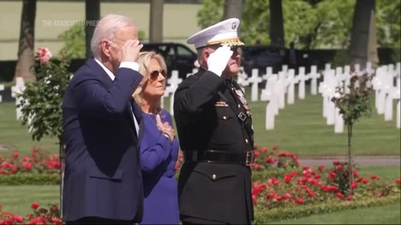 Biden Honors US War Dead With a Cemetery Visit Ending a French Trip That Served as a Rebuke to Trump