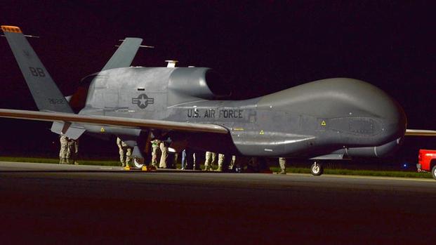 An RQ-4 Global Hawk lands at Robins Air Force Base on May 24, 2017. South   Korea has committed to buying billions of dollars worth of American-made   weapons systems, including the UAV. Tommie Horton/Air Force