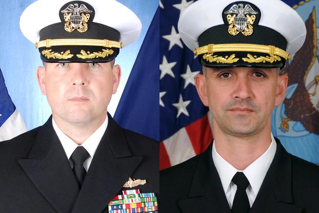 U.S. Navy Commanders Bryce Benson (left) and Alfredo J. Sanchez (right) (Navy Photos)