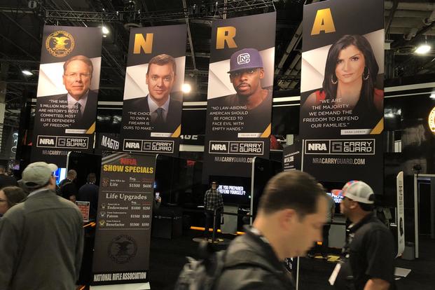 NRA booth display at SHOT Show 2018. (Hope Hodge Seck/Military.com)