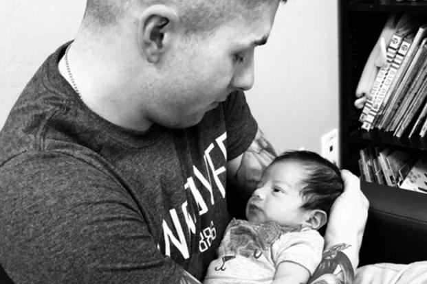 Sgt. Steven Garcia was fighting for custody of a baby boy his wife attempted to give to her friends. (GoFundMe)