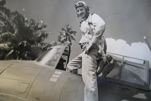 World War II veteran Sam Folsom flew the Grumman F4F Wildcat during his time of service in Guadalcanal in late 1942. (Courtesy Photo)