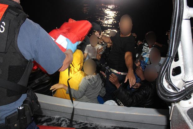 Coast Guard crews interdicted multiple Dominican migrants attempting to illegally enter into Puerto Rico and the U.S. Virgin Islands on Jan. 11, 2019. The Coast Guard and partner agencies interdicted 66 migrants near Puerto Rico in the period of 72-hours. (U.S Coast Guard photo)