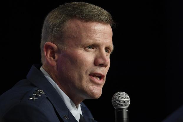 Gen. Tod D. Wolters participates in the "Fighting Under Fire" panel and discusses projecting power during the Air Force Association Air, Space and Cyber Conference in National Harbor, Maryland, Sept. 17, 2018. (U.S. Air Force/Andy Morataya)