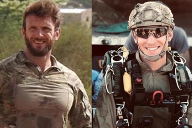 Cédric de Pierrepont, left, and Alain Bertoncello were killed Thursday during a hostage rescue mission in Burkina Faso, France says. (French Navy)