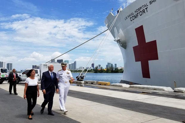 Vice President Pence Visits Usns Comfort As It Preps For