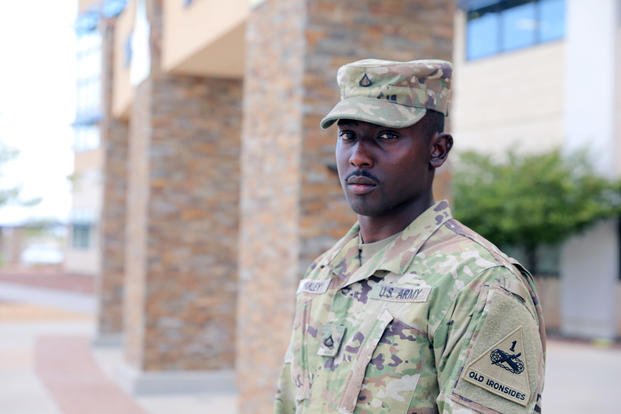 Pfc. Glendon Oakley, a native of Killeen, Texas and an automated logistical specialist assigned to 504th Composite Supply Company, 142nd Combat Support Sustainment Battalion, 1st Armored Division Sustainment Brigade, helped children to safety during the active shooter tragedy in El Paso, Texas, August 3, 2019. (U.S. Army photo/Vin Stevens)