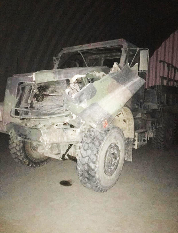 More than three dozen Marines were sent to the hospital when two 7-ton trucks collided this summer at Twentynine Palms, California. The Marine Corps did not disclose any information about the accident at the time, which was the second major mishap in three weeks for 1st Battalion, 25th Marines. (Courtesy photo) 