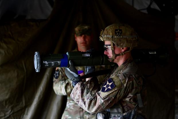 Sgt. Jake Herbert of 4-23 Infantry Battalion, 2nd Stryker Brigade Combat team 2nd Infantry Division trains with an M136 AT-4 Anti-tank weapon during a validation of testing and training procedures for the Expert Infantry Badge and Expert Soldier Badge at Joint Base Lewis McChord, Washington, Oct. 4, 2019. This is the first time a U.S. Army unit will conduct the new Expert Soldier Badge in conjunction with the Expert Infantry Badge testing. (Courtesy Photo) 