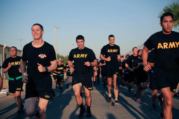 Army fitness run. 