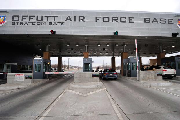 The Strategic Command Gate at Offutt Air Force Base in Nebraska. (U.S. Air Force/Josh Plueger)