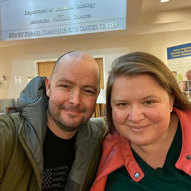Ron and Miranda Shurer at Johns Hopkins Hospital on Jan. 6, 2020. Instagram photo