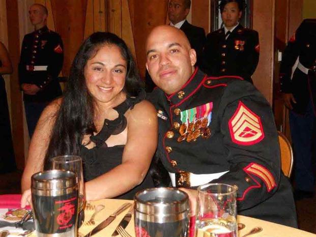 Heidi and her husband, Luis Agostini, a fellow combat correspondent, at the Marine Corps Birthday Ball in 2011. (courtesy of Heidi Agostini)