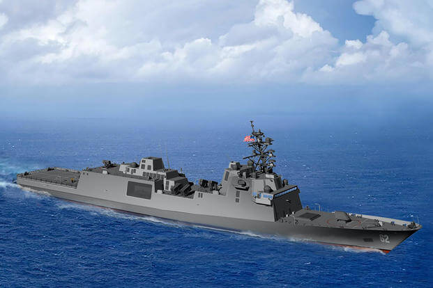 Concept art of the Navy's future frigate.