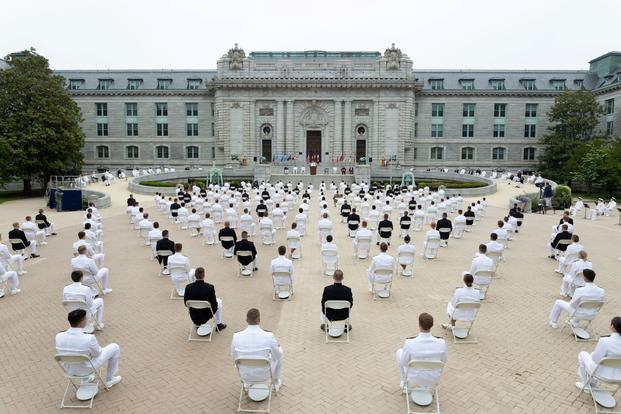 The U.S. Naval Academy holds the fourth swearing-in event for the Class of 2020.