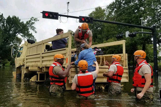 Texas Army National Guard rescue Houston residents from Hurricane Harvey