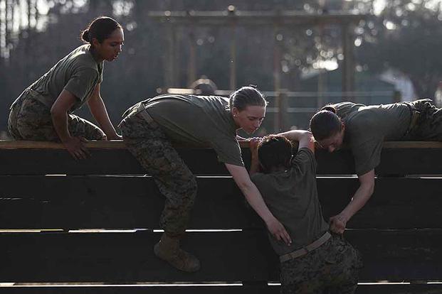 Marine recruits at Parris Island