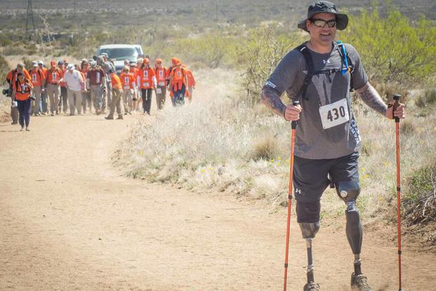 Former Navy Special Operations Master Chief Harold Bologna during the 27th annual Bataan Memorial Death March.