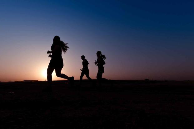 The Marine Corps Marathon Forward at Camp Leatherneck, Helmand.