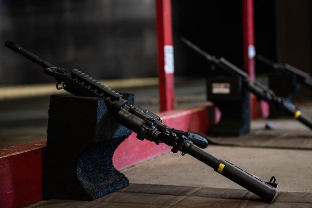 M4 carbines 911th Airlift Wing firing range in Clinton, Pennsylvania